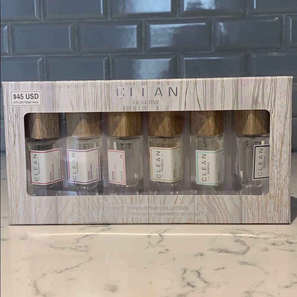 Clean reserve six piece travel spray collection